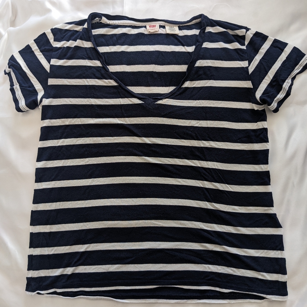 Levi's navy stripe shirt size xs